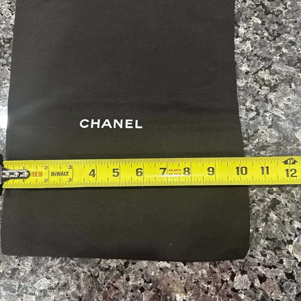 Chanel Authentic Black Dust Bag White Logo 13” x 10”